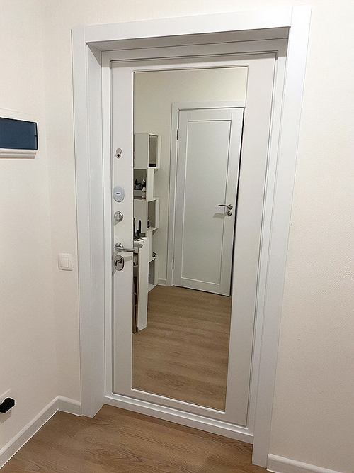 Дверь МДФ в квартиру с зеркалом Дверь МДФ в квартиру с зеркалом