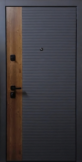 Металлическая дверь с комбинированными панелями МДФ и скрытыми петлями Металлическая дверь с комбинированными панелями МДФ и скрытыми петлями