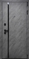 Стальная дверь с панелями МДФ «камень» с черной вертикальной полосой