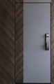 Стальная дверь с боковым расширением, скрытыми петлями, умным замком и комбинированной отделкой МДФ