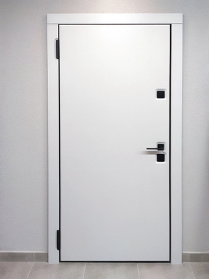 Белая дверь с черной фурнитурой Белая дверь с черной фурнитурой