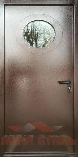 Противопожарная дверь из оцинковки с окошком