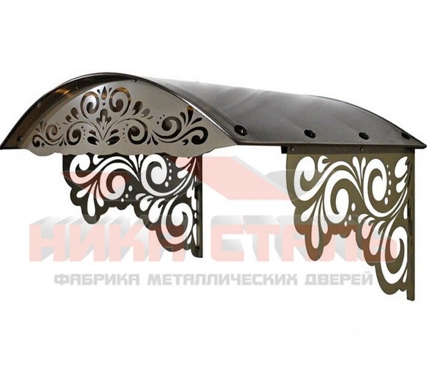 Стальной козырек над крыльцом с лазерной резкой Стальной козырек над крыльцом с лазерной резкой