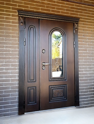 Полуторная дверь со стеклом